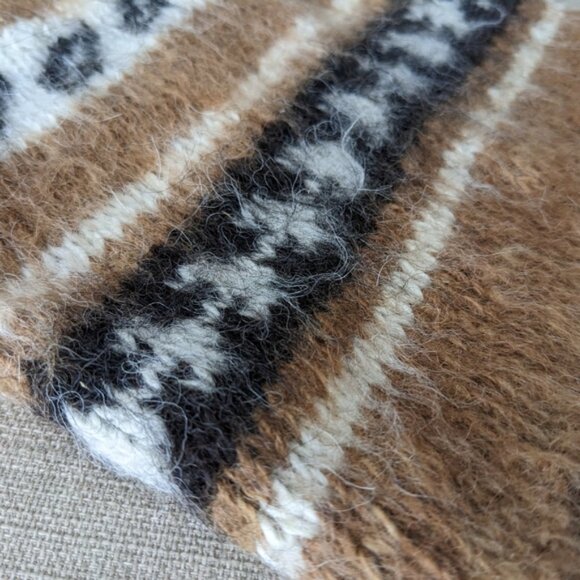 Bolivia Peru Aztec BOHO Alpaca Wool chullo hat Camel brown c1 - Picture 2 of 5